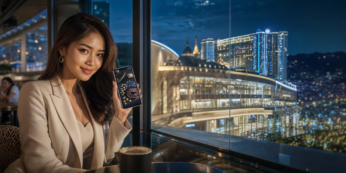 Pengguna Genting Highlands mengakses aplikasi kasino 338 untuk bermain baccarat langsung dalam talian
