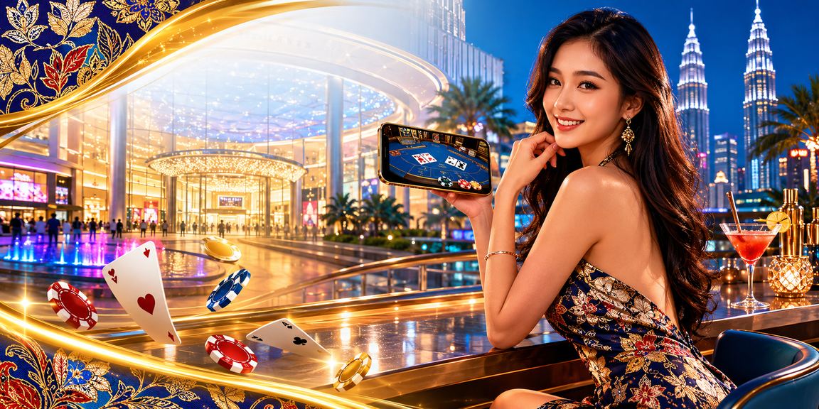 Pemain Kuala Lumpur menikmati permainan baccarat langsung di 338 dengan pakaian batik tradisional Malaysia