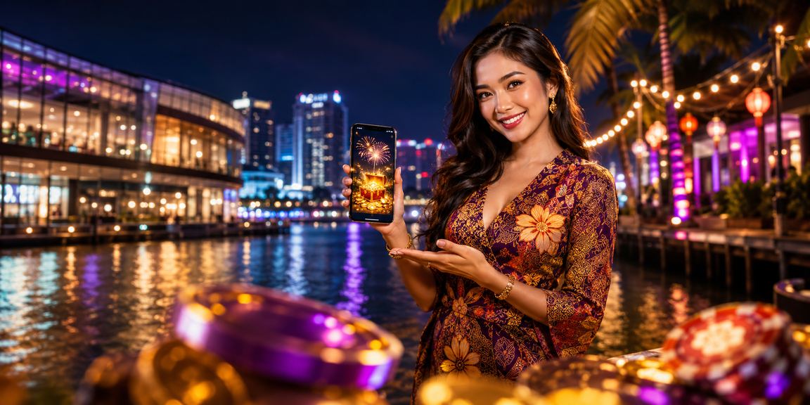 Pengguna Langkawi mengakses platform bola sepak 338 melalui telefon mudah alih berpakaian batik tradisional