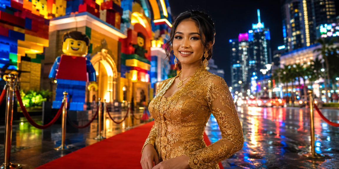 Pengguna Malaysia menggunakan aplikasi kasino 338 pada telefon pintar dengan pakaian kebaya
